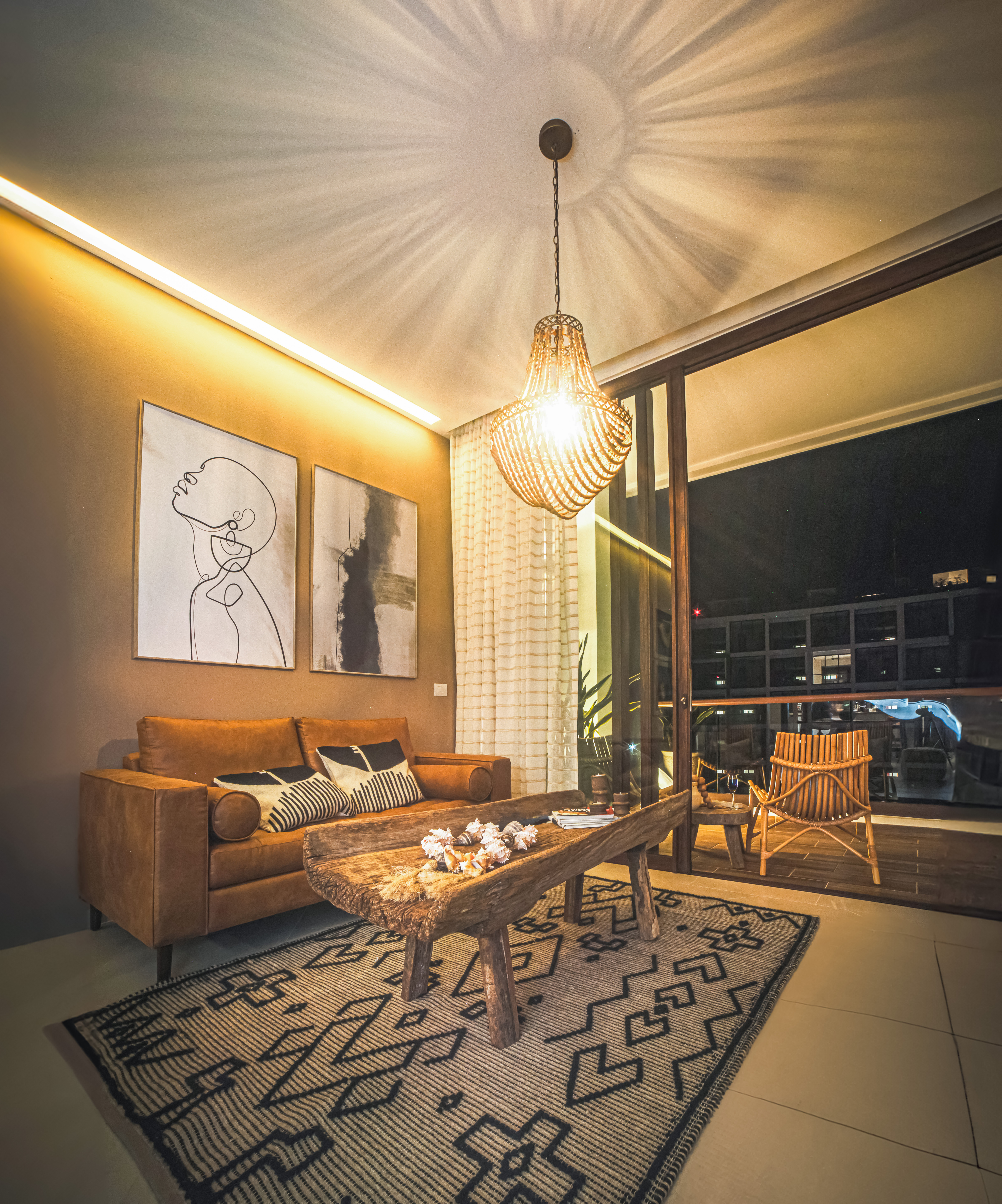 A styled interior at Bosques Ciudad Mayakoba, Torre Roble