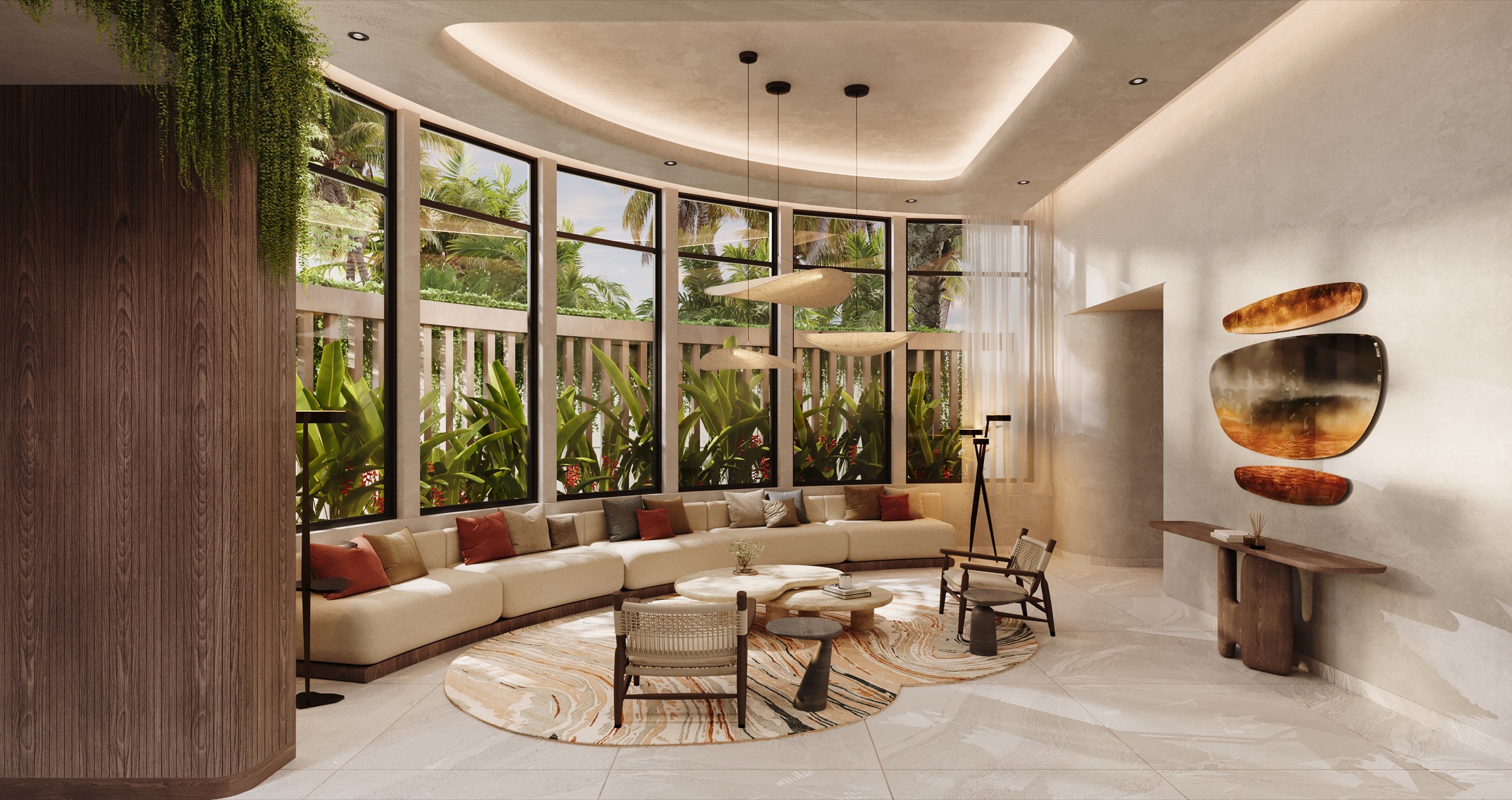 Villa Rame living area, render