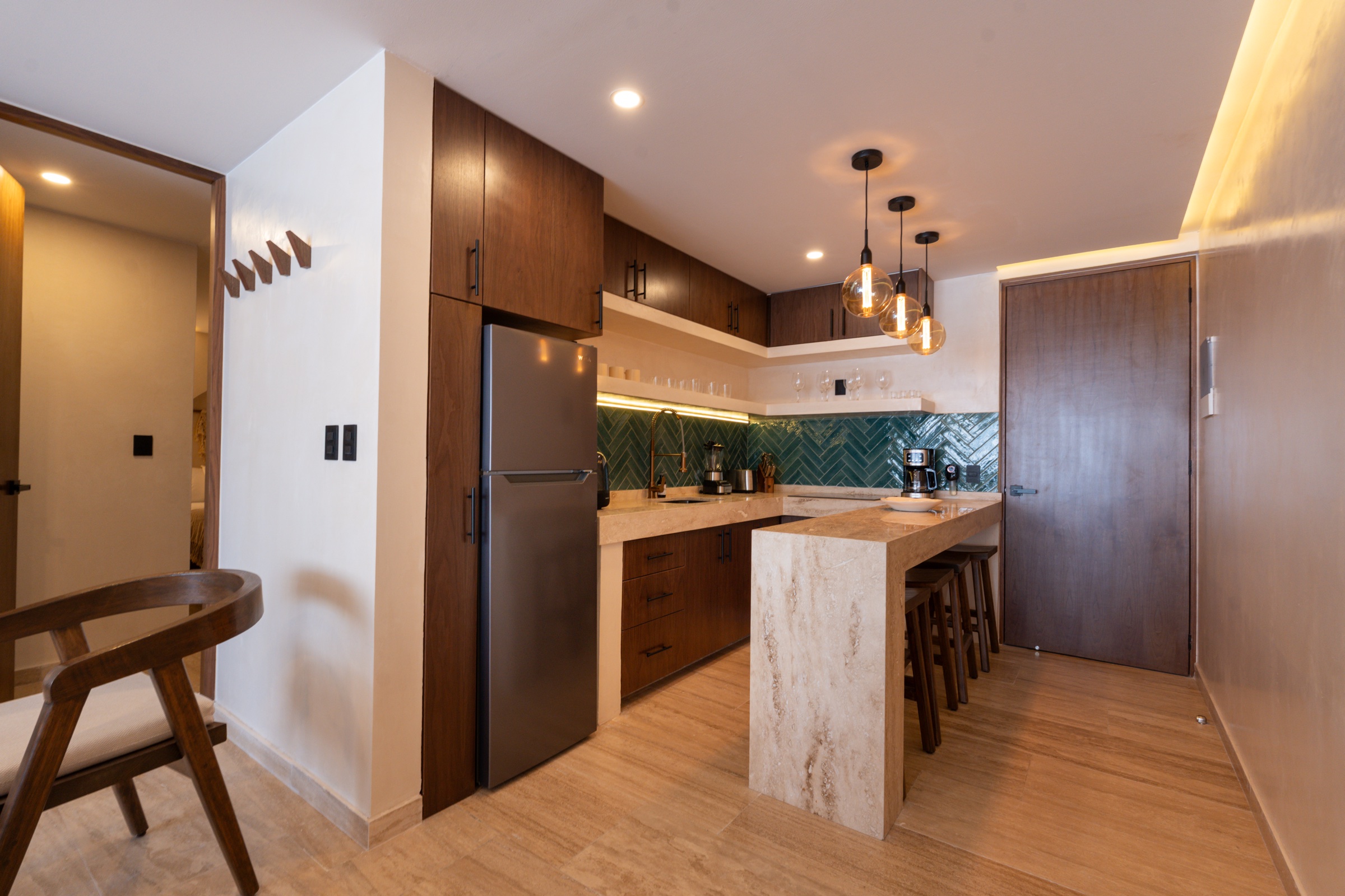 Finished kitchen in the MAIA sales showroom, Sony camera photograph