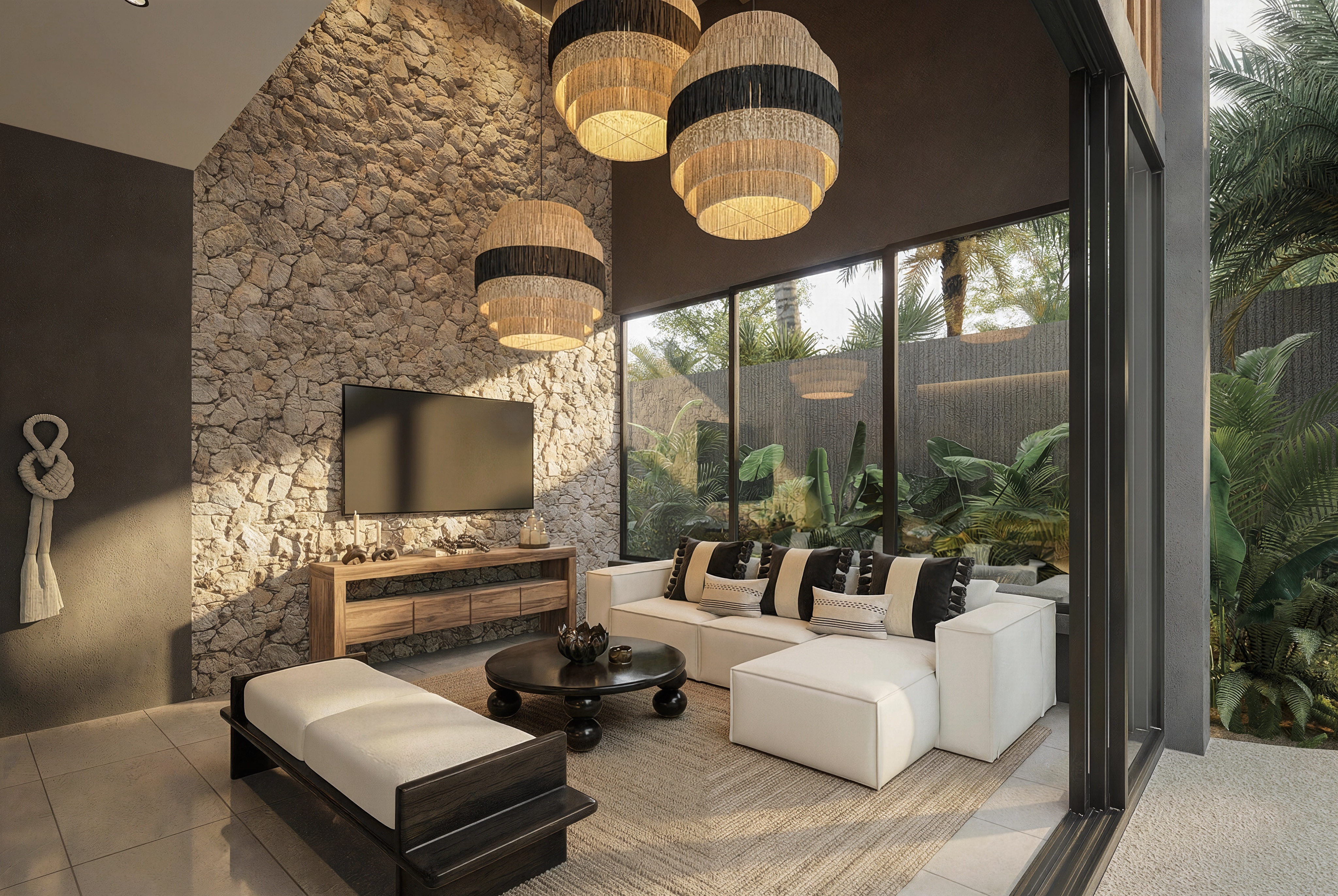 Villa Alma living area render, Nonai Villas