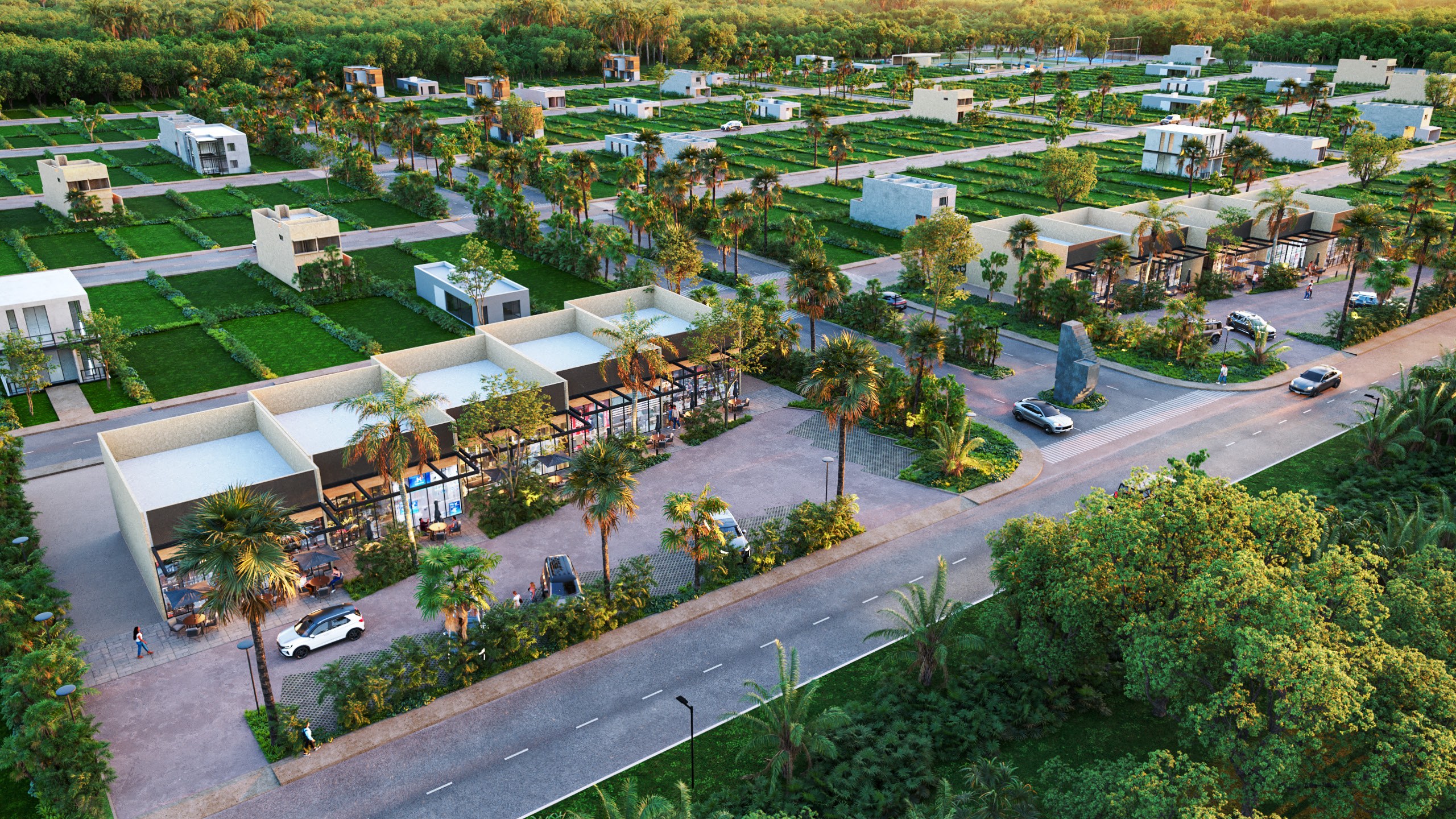 Developer’s rendered view of the planned commercial plaza